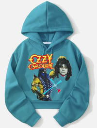 Teal Ozzy Crop Hoodie 