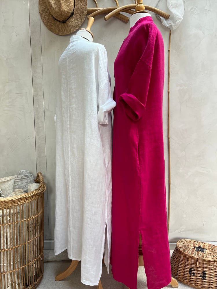 Image of Robe Tunique En Lin cybèle Fushia