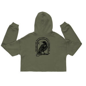 Image of Ladies Crop Raven Hoodie