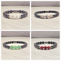 Image 1 of Three Stone Magnetic Bracelet Collection