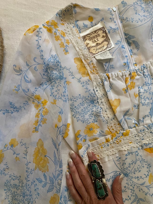 70s Gunne Sax poppy maxi dress