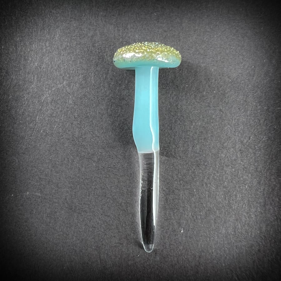 Image of Mini Shiny Topped Blue Mushroom Plant Spike