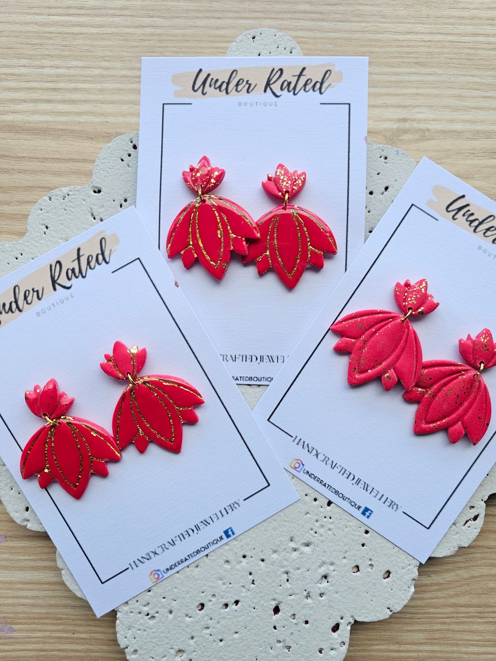 Image of Pink lotus earrings 