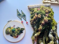 Image 2 of Forest Mushroom Fiber Art Pack | Weaving, Earrings & Embroidery Set