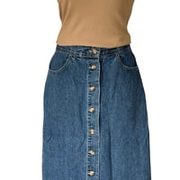 Image 6 of Gloria Vanderbilt Denim Button Front Maxi Skirt - Size 8 
