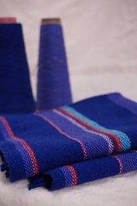 Image 1 of Handwoven Cotton Towel-Blue Jewel