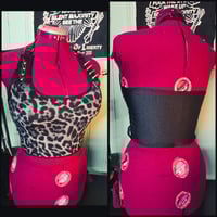 Image 2 of leopardtop with spikes M/L