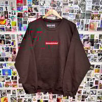Dark chocolate box logo embroidered crewneck sweatshirt 