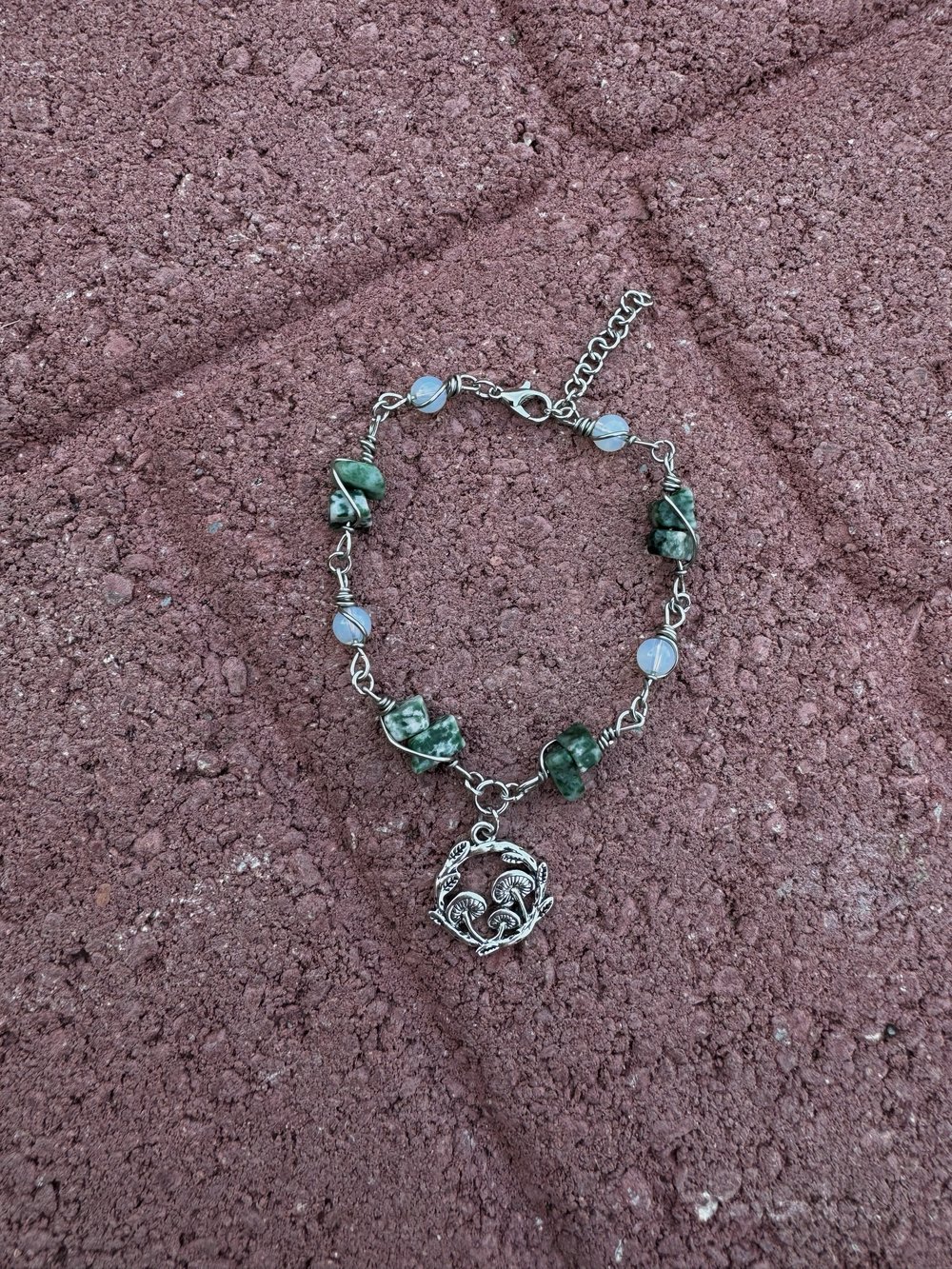 Image of "Connection to Self" Mushroom Bracelet w/ Tree Agate & Opalite