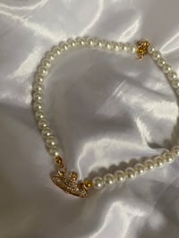 Image 2 of Gold orb pearl necklace