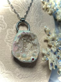 Image 3 of “Fresh Fallen Snow” Aura Quartz Geode