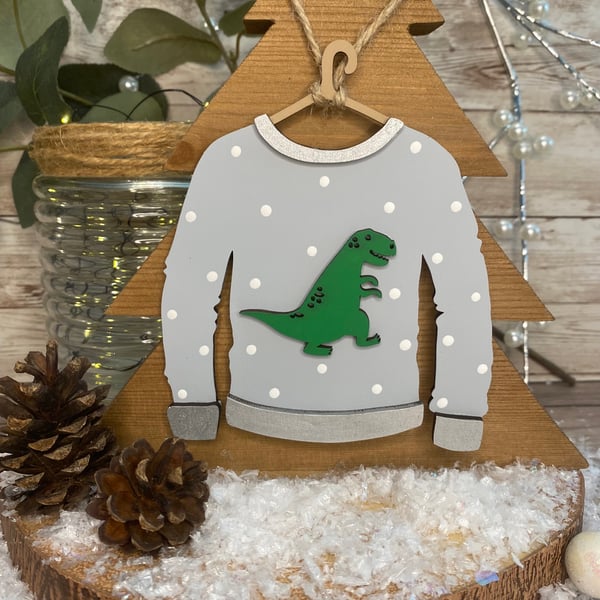 Image of Dinosaur Christmas Jumper