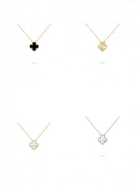 18K gold filled clover necklaces 