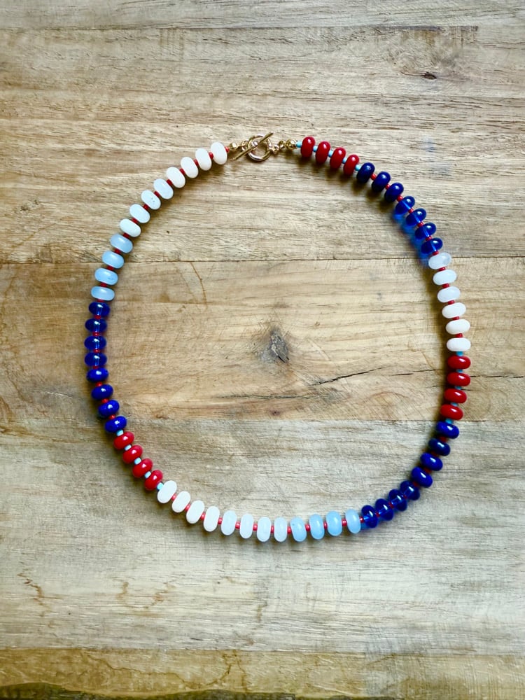 Image of America Stone Beaded Necklace