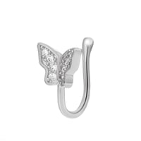 Silver butterfly nose cuff 