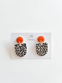 Paire de boucles d'oreilles céramique BOOMA orange