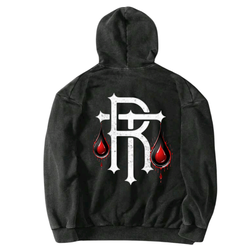 Image of Red Tears Tear Drop Hoodie(Zipper)