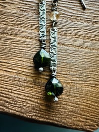 Image 10 of kindness earrings with green tourmaline and opals