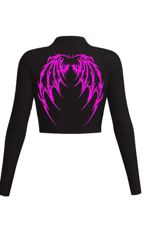 RTTO “Angel” Cropped Hoodie in Black