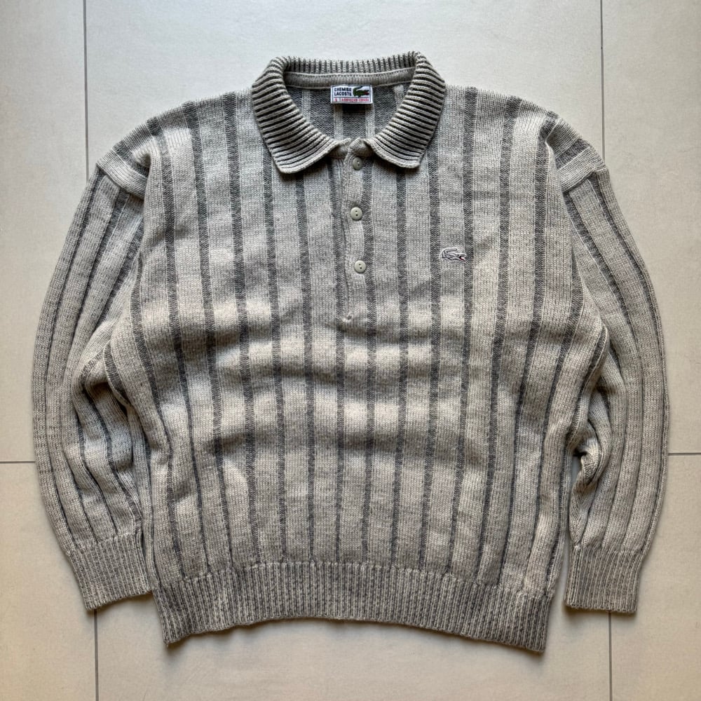 Image of Chemise Lacoste Knitted Polo, Size Medium