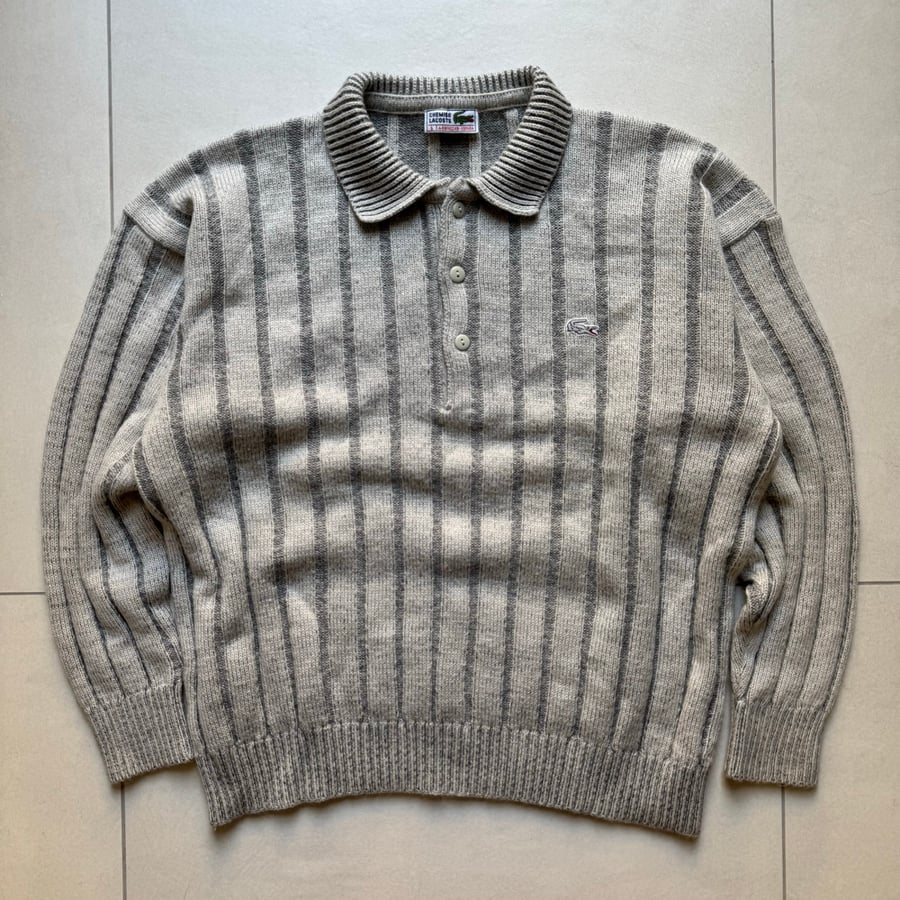 Image of Chemise Lacoste Knitted Polo, Size Medium
