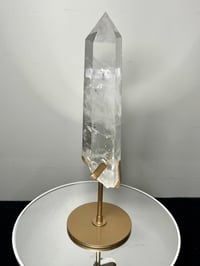 Image 4 of Polished Clear Quartz Crystal Point In Custom Stand #2866