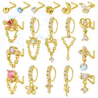 Image 1 of Golden Glow Nose Ring Set