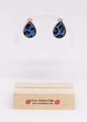 Crave Blue Leopard Teardrop Earrings 