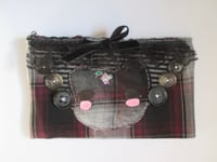 Image 1 of plaid bear pouch 