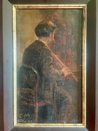 Image 3 of Antique German Oil Portrait on Board
