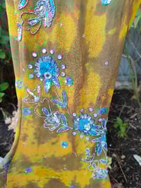 Image 12 of Glitter BELL bottoms - yellow mustard tie dye sequin- see through