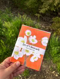 Image 2 of White Poppies Notecards- Set of 6