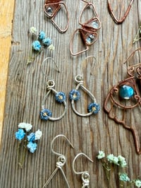 Image 2 of Small Spring Bouquet Earrings with Sapphire