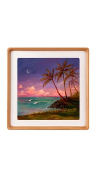 Image 4 of "Moonrise at Punalu'u", 8x8" print