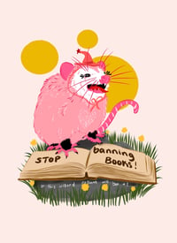 stop banning books or this wizard possum will ban you 