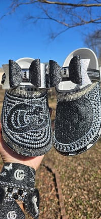 Image 2 of Black & Silver Gorg Girl Crocs Only