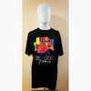 Multicolored Layered Letter Black T-Shirt 