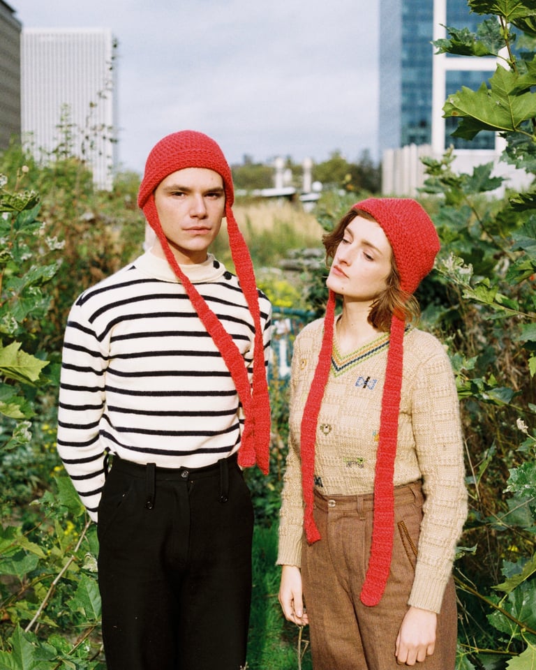 Beanie with ties Image 4