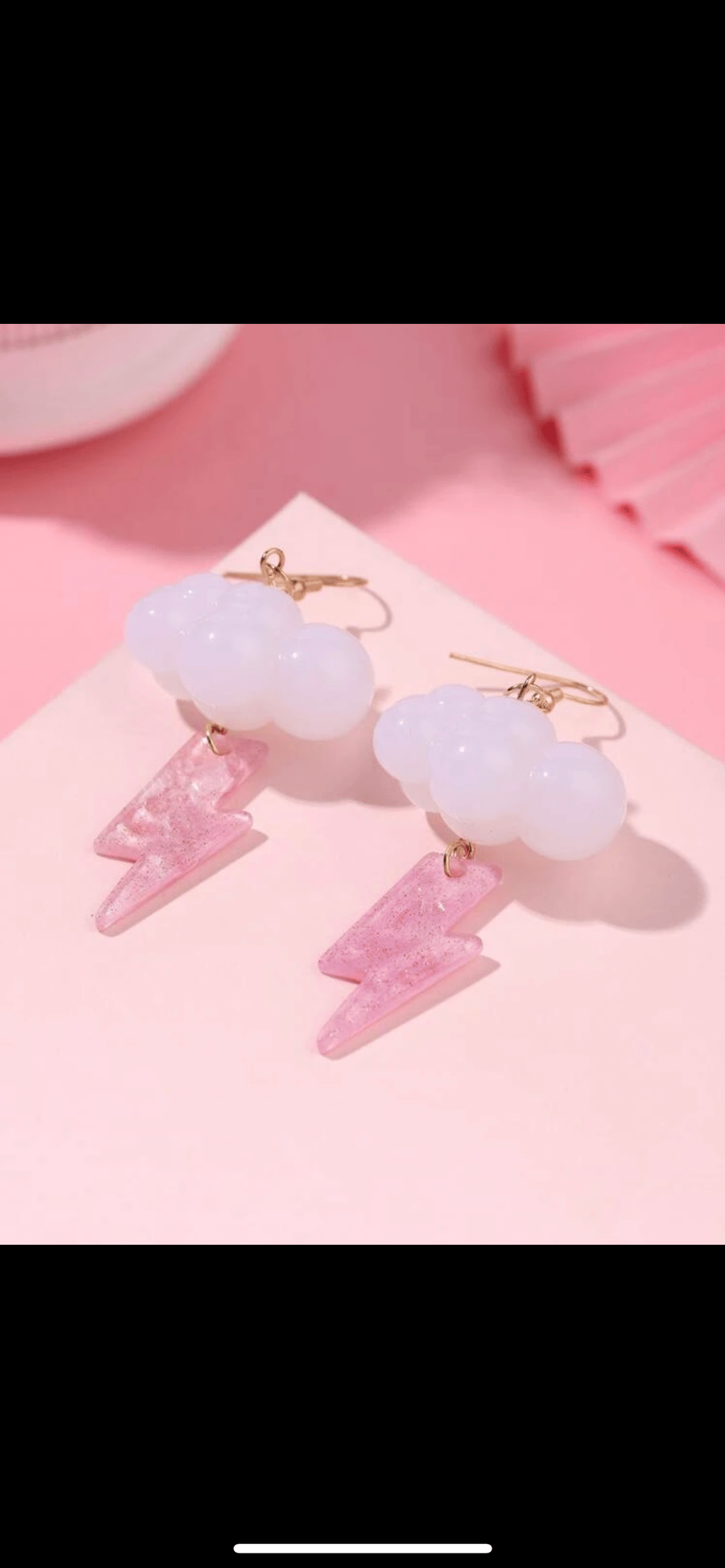 Pink lightning 🌩️ earrings