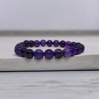 Purple Black Dragon Agate Natural Stone Bracelet