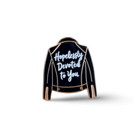 Image 1 of Hopelessly Devoted You (Grease / Harryween) Leather Jacket Enamel Pin
