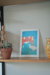 Image 4 of Bubblegum Cow and Goose Print