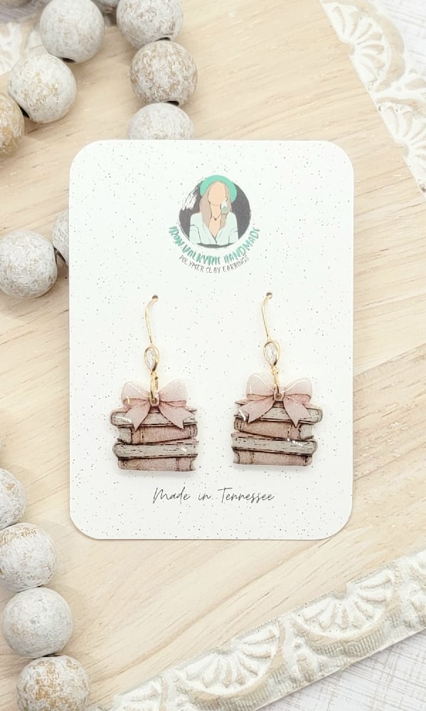 Image of Sparkly Bow Bookstack Dangles