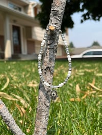 White & Clear  Seed Evil Eye 