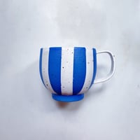 Image 2 of PREORDER // Circus cup with handle - Blue & white