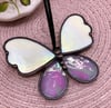 Pink & Ivory Stained Glass Butterfly 