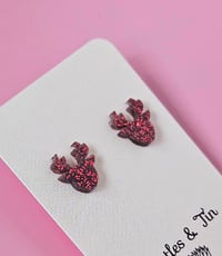 Image 6 of Glitter Reindeer Studs - 578