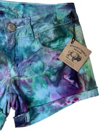 Image 4 of ♻️ UPCYCLED 4 American Eagle Cut Off Shorts in Cool Ice Dye