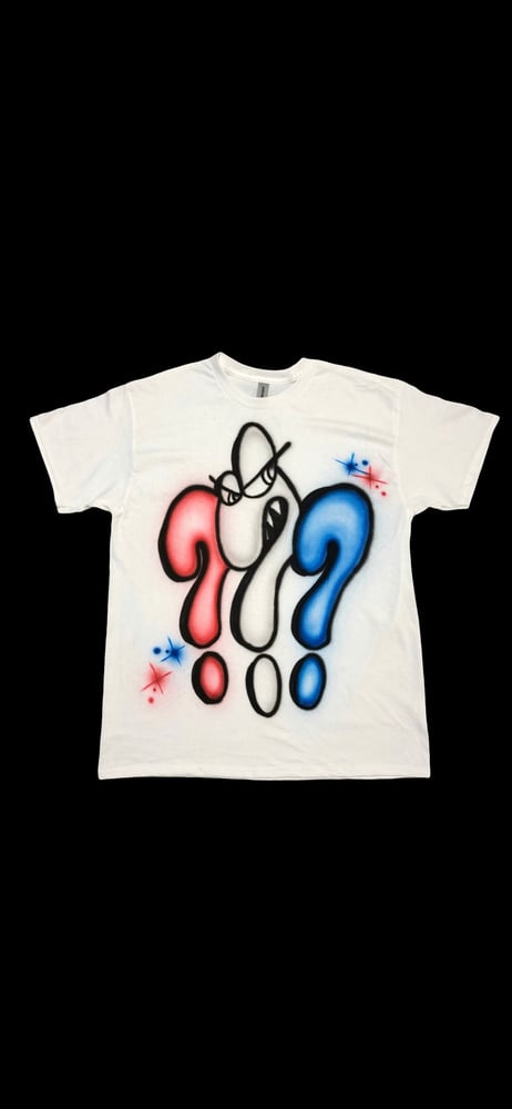 Image of AIRBRUSH TEE SIZE L RED/WHITE/BLUE