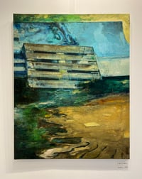 Image 2 of Painting / maleri / "Islands Br. – Malerdrømme og tankestreger – Palle på Nokken" / 80x100 cm